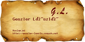 Geszler László névjegykártya